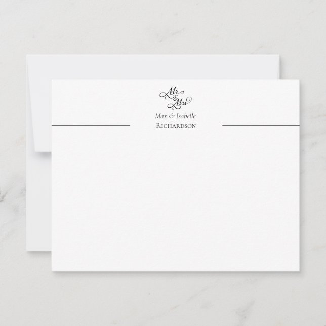 Elegant Mr and Mrs  Card (Front)