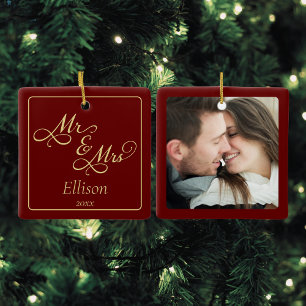 Elegant Mr and Mrs Ceramic Ornament