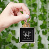 Elegant Mr and Mrs Monogram Black 