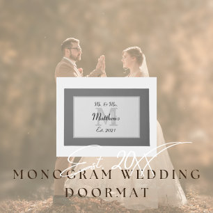 Elegant Mr and Mrs Monogram Doormat