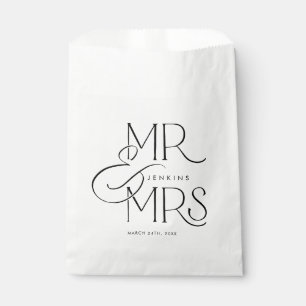 Elegant Mr and Mrs. Personalised Wedding Favour Bags