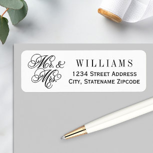 Elegant Mr and Mrs Wedding Return Address