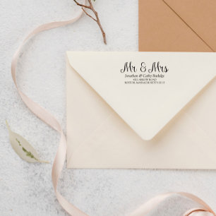 Elegant Mr & Mrs Name & Address Self-inking Stamp