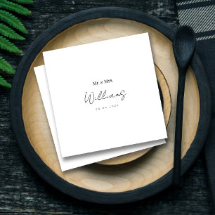 Elegant Mr & Mrs Personalised Wedding Napkin