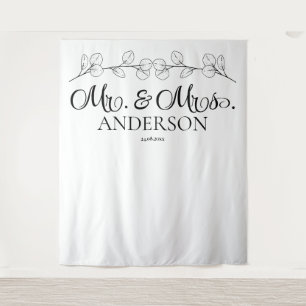 Elegant Mr. & Mrs. Personalised Wedding Tapestry
