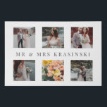 Elegant Mr & Mrs Wedding Photo Collage Faux Canvas Print<br><div class="desc">Elegant and minimalist photo collage for your wedding photos with room for six of your gorgeous and romantic photographs. Add your new shared name as well in elegant grey letters.</div>