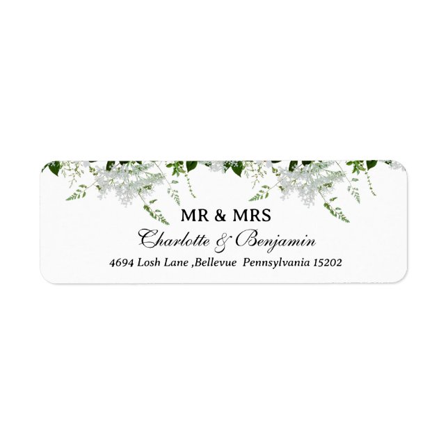 Elegant Mr & Mrs Wedding Return Address (Front)