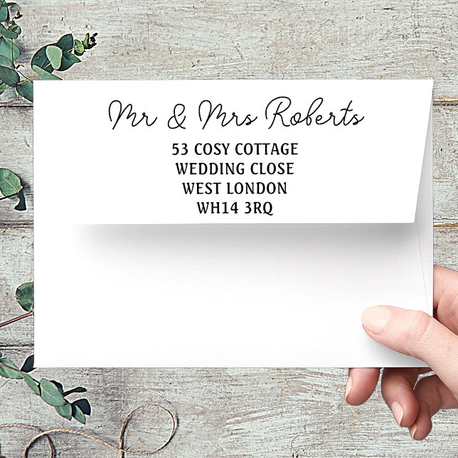 Elegant Mr & Mrs Wedding Return Address Envelope (Creator Uploaded)
