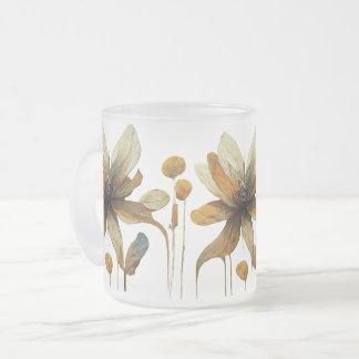 Elegant Mug Featuring Intricate Gold Work. 