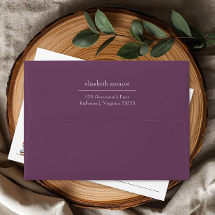 Elegant Mulberry Plum Return Address Envelope
