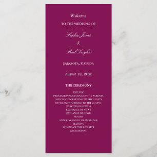 Elegant Mulberry Wedding Program