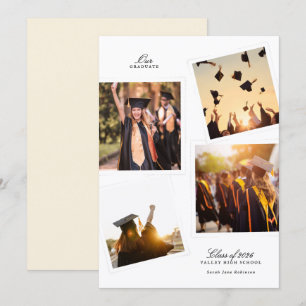 elegant multi 4 photo frame graduation high school announcement