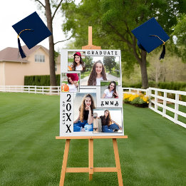 Elegant Multi Photo 2025 Graduation Announcement  Poster