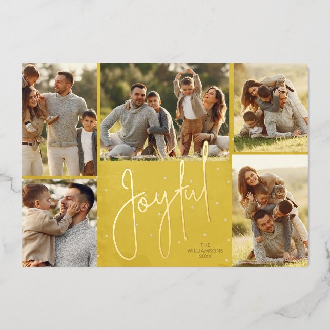 Elegant Multi Photo Joyful Gold (Front)
