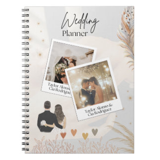 Elegant Multi-Photo Wedding Planner Notebook