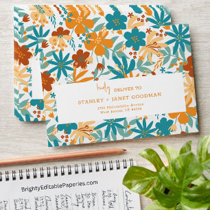 Elegant Multicolor Abstract Wildflower Bright Art  Envelope