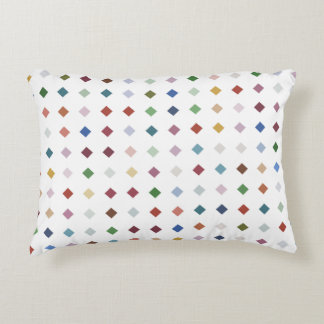 Elegant Multicolor Geometric Diamond Array Pattern Decorative Cushion