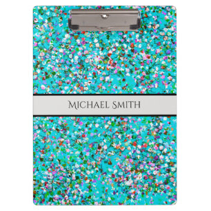 Elegant Multicolor Mosaic Modern Grit Glitter #7 Clipboard