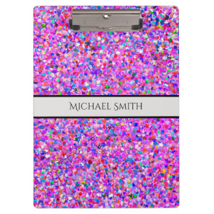 Elegant Multicolor Mosaic Modern Grit Glitter #8 Clipboard