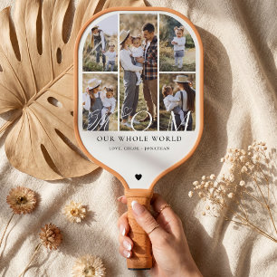 Elegant Mum Photo Collage Mothers Day keepsake Pickleball Paddle