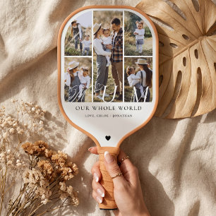 Elegant Mum Photo Collage Mothers Day keepsake Pickleball Paddle