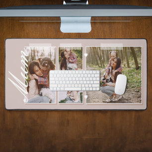 Elegant Mum Script Snapshot Mother's Day Photo Desk Mat