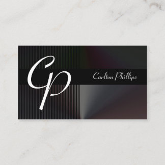 Elegant + musculine monogram business cards