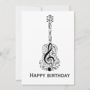 Elegant Music Note Birthday Greeting Card