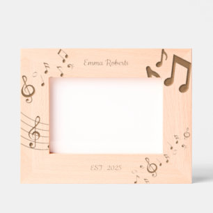 Elegant Music Notes Name Keepsake Frame