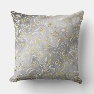 elegant music notes pattern cushion