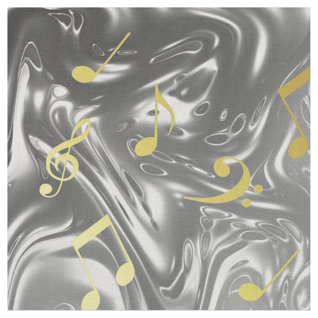 elegant music notes pattern fabric (Close Up)
