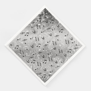 elegant music notes pattern paper napkins