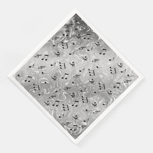 elegant music notes pattern paper napkins (Corner)