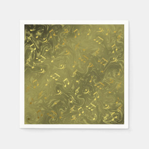 elegant music notes pattern paper napkins