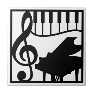 Elegant Music Piano Keyboard Clef Note Stylish Tile