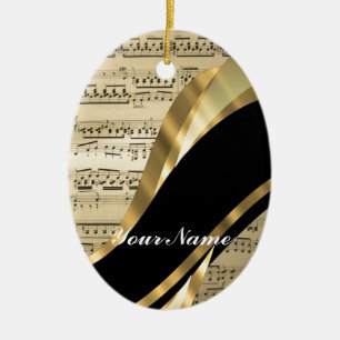 Elegant music sheet ceramic tree decoration