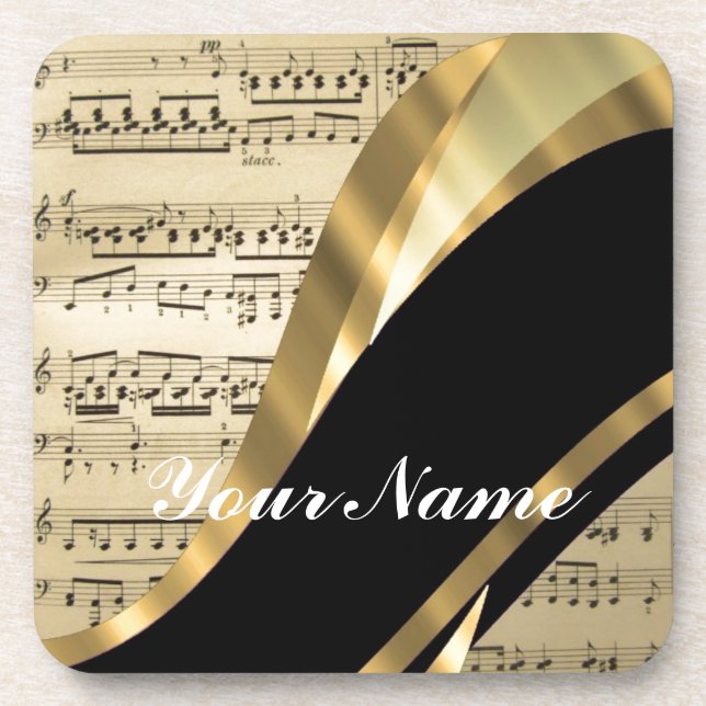 Elegant music sheet coaster (Front)