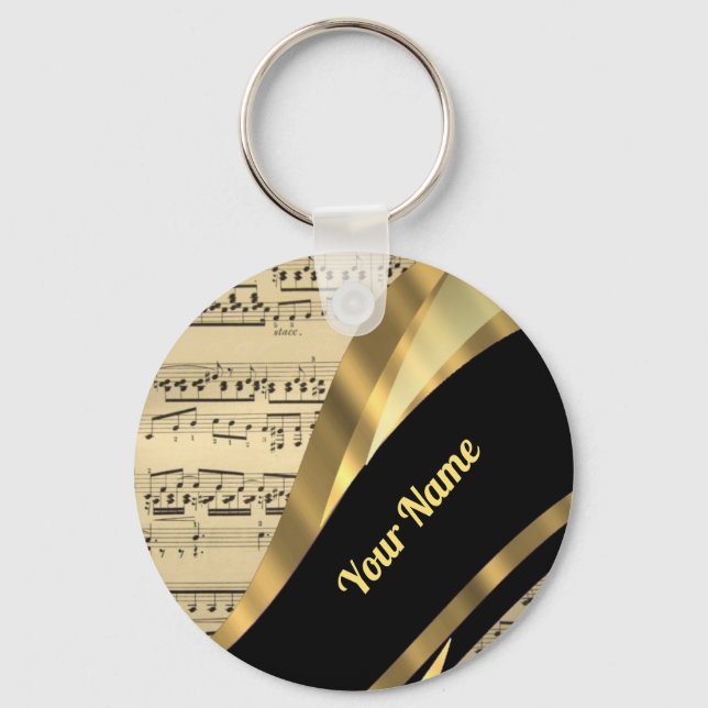 Elegant music sheet key ring (Front)