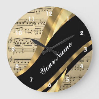 Elegant music sheet large clock