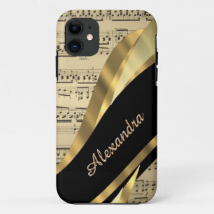 Elegant music sheet personalised iPhone 11 case