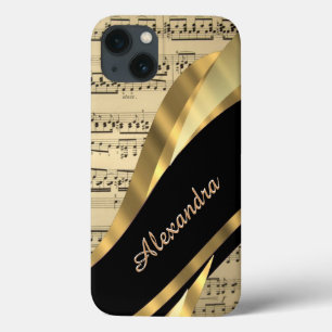 Elegant music sheet personalised iPhone 13 case