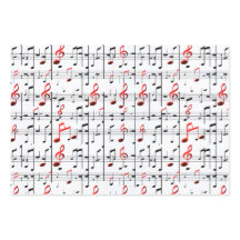 Elegant Music Sheet Red, White, and Black Wrapping
