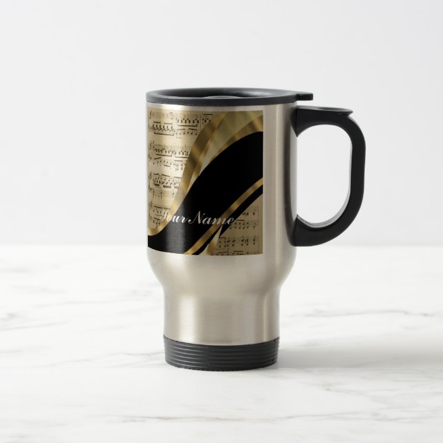 Elegant music sheet travel mug (Right)