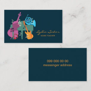 Elegant Music Teacher Business Card
