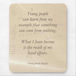 Elegant Music Teacher Haydn Quote Mouse Pad