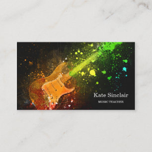 Elegant Music Teacher Keys Musical Business Card