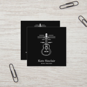 Elegant Music Teacher Piano Keys Musical Square Business Card