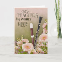Elegant Music Teacher’s Day Floral Card