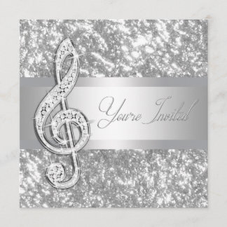 Elegant Music Treble Clef Recital Invitation