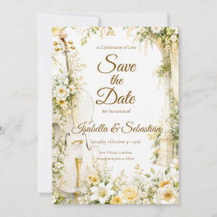 Elegant Musical Garden Wedding Save The Date